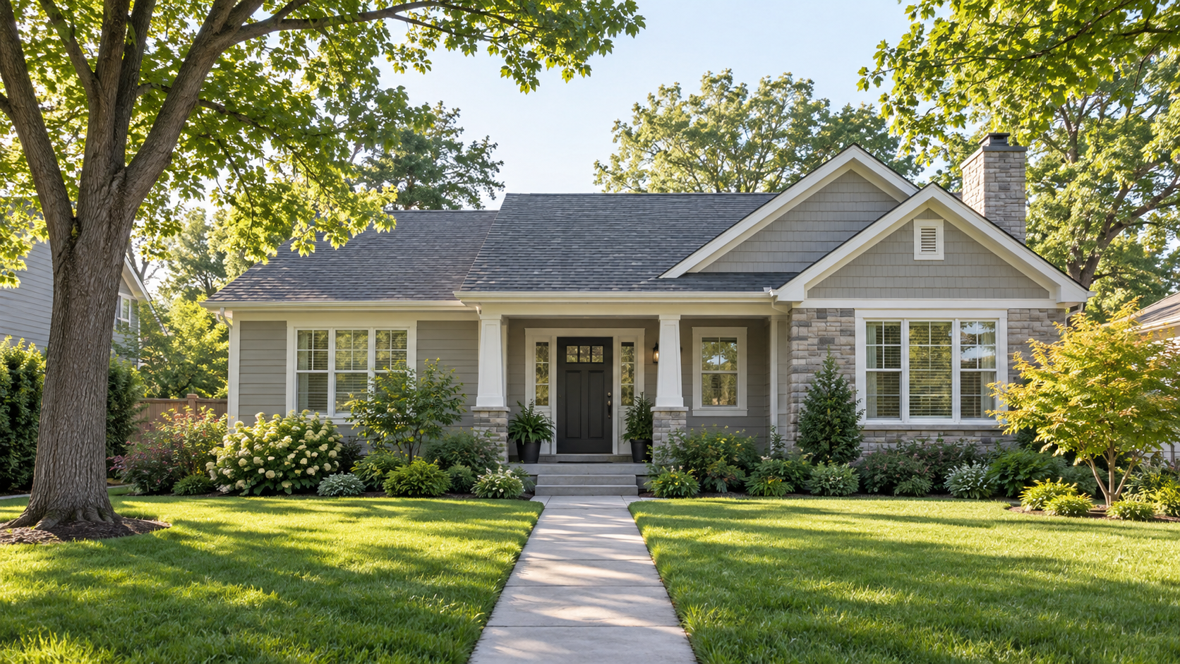 A residential house on a quiet neighborhood street